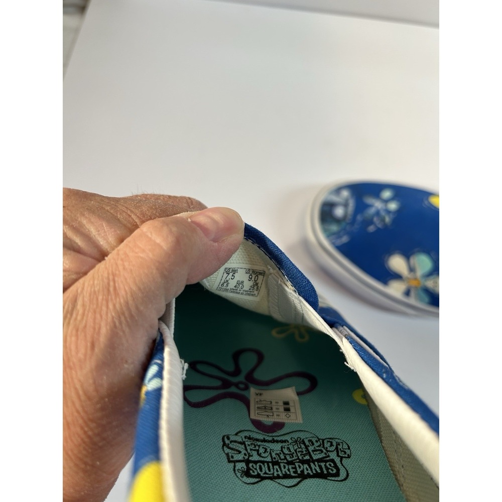 Vans SpongeBob SquarePants Slip On Shoes Men 7.5 Women 9 Blue Nickelodeon - Picture 6 of 8